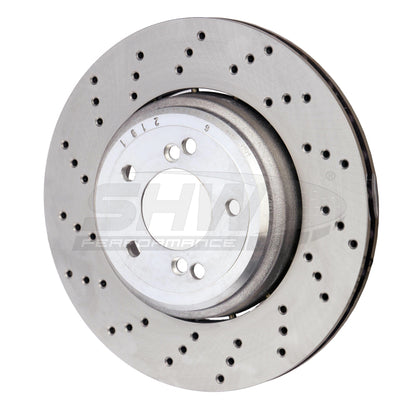 SHW Performance SHW 08-13 BMW M3 4.0L Left Rear Cross-Drilled Lightweight Brake Rotor (34212283803)