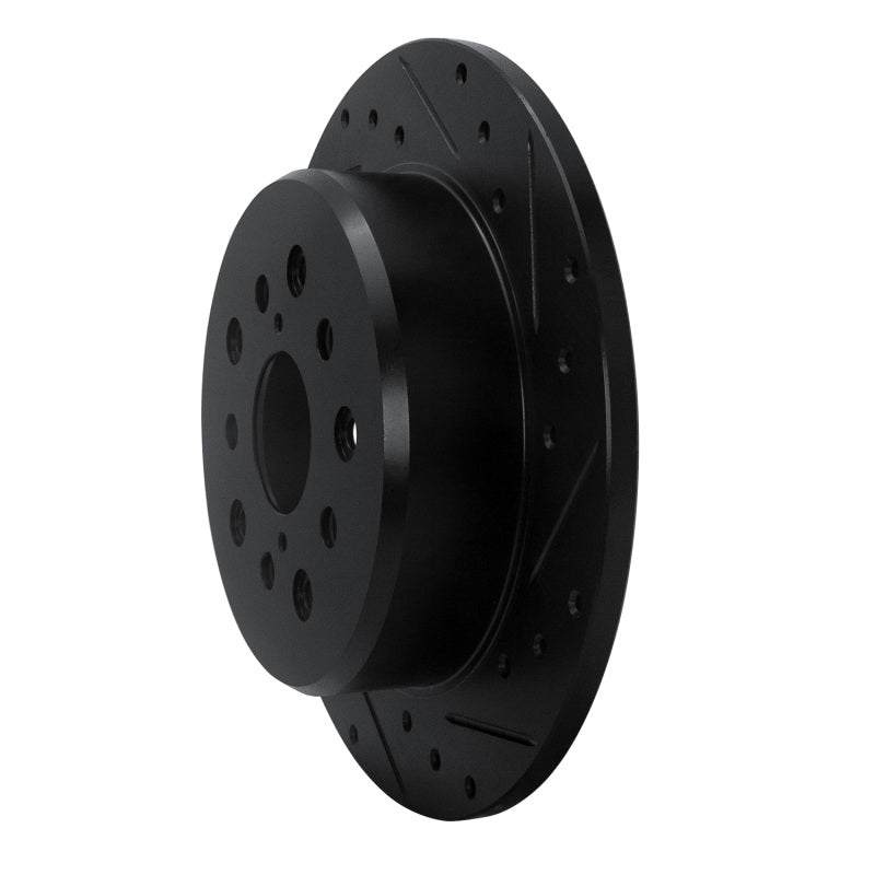 R1 Concepts R1 98-10 Lexus GS400 Rear Right Drilled & Slotted Black Brake Rotor