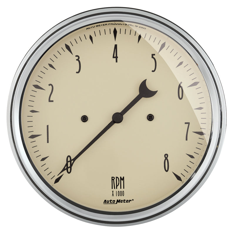 Autometer 5in Antique Beige In-Dash 8K RPM Tachometer Gauge