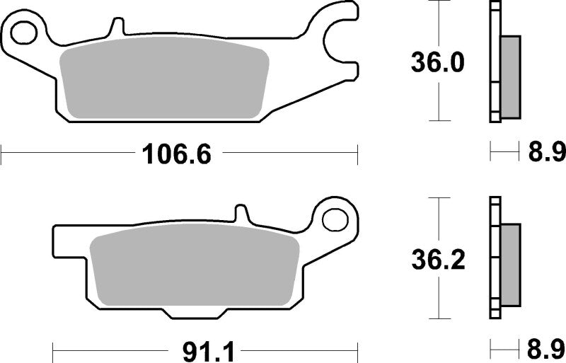 Brembo Powersports Brembo 09-16 Yamaha YFM FGPW Grizzly Left 550cc Brake Pad - Rear