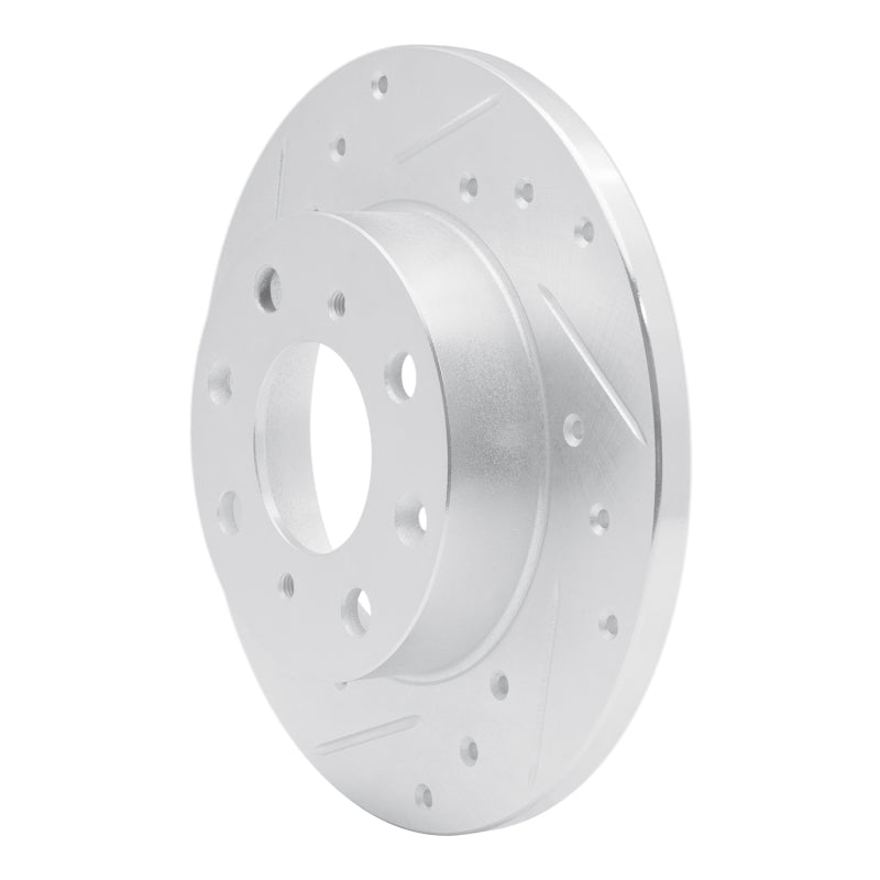 R1 Concepts R1 84-87 Honda Civic Hatchback Front Left Drilled & Slotted Silver Brake Rotor
