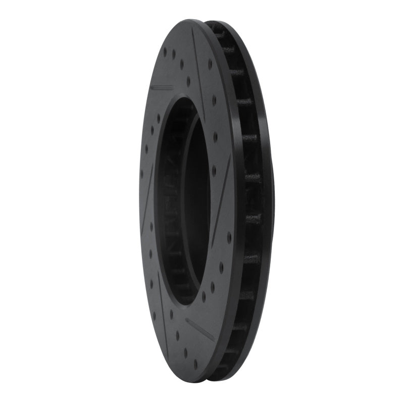 R1 Concepts R1 88-93 Toyota Celica Front Left Drilled & Slotted Black Brake Rotor