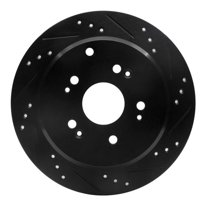 R1 Concepts R1 2005-2018 Acura RDX Rear Right Drilled & Slotted Black Brake Rotor