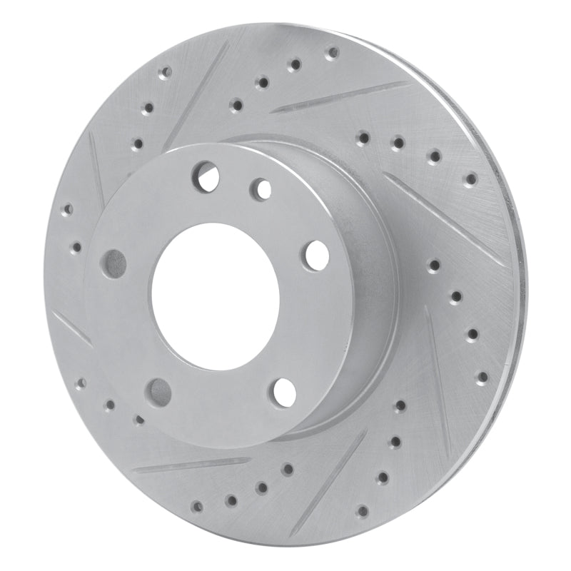 R1 Concepts R1 76-82 BMW 528I Front Left Drilled & Slotted Silver Brake Rotor