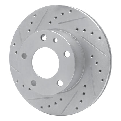 R1 Concepts R1 76-82 BMW 528I Front Left Drilled & Slotted Silver Brake Rotor
