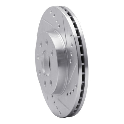 R1 Concepts R1 00-02 Daewoo Nubira Front Right Drilled & Slotted Silver Brake Rotor