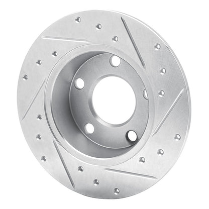 R1 Concepts R1 99-02 Audi A6 Quattro Rear Left Drilled & Slotted Silver Brake Rotor
