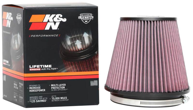 K&N Engineering K&N Universal Clamp-On Air Filter 6in FLG / 7-1/2in B / 5in T / 6-1/2in H