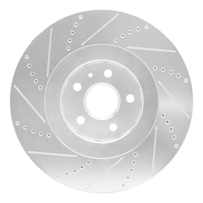 R1 Concepts R1 2009-2015 Cadillac CTS Front Right Drilled & Slotted Silver Brake Rotor