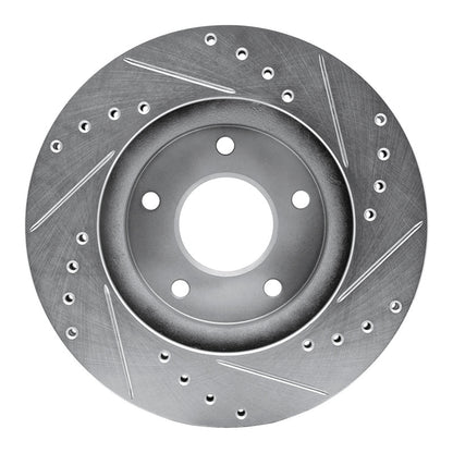 R1 Concepts R1 99-01 Infiniti I30 Front Left Drilled & Slotted Silver Brake Rotor
