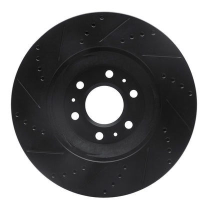 R1 Concepts R1 04-09 Cadillac SRX Front Right Drilled & Slotted Black Brake Rotor