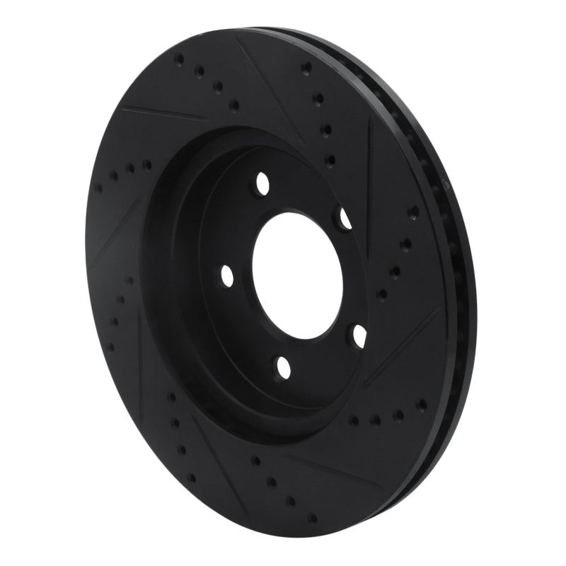 R1 Concepts R1 04-08 Chrysler Pacifica Front Left Drilled & Slotted Black Brake Rotor