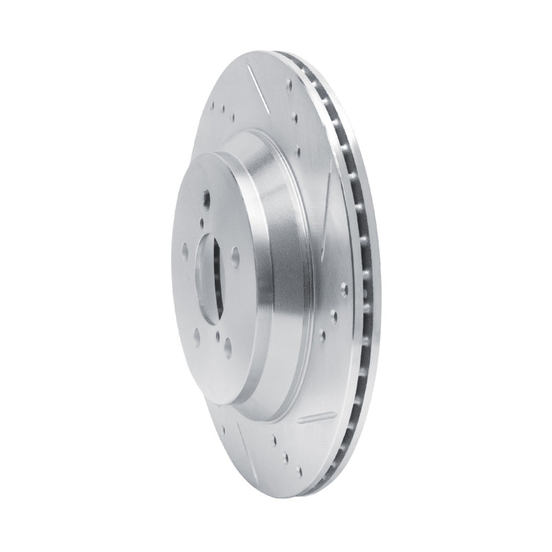 R1 Concepts R1 19-23 Subaru Crosstrek Rear Right Drilled & Slotted Silver Brake Rotor