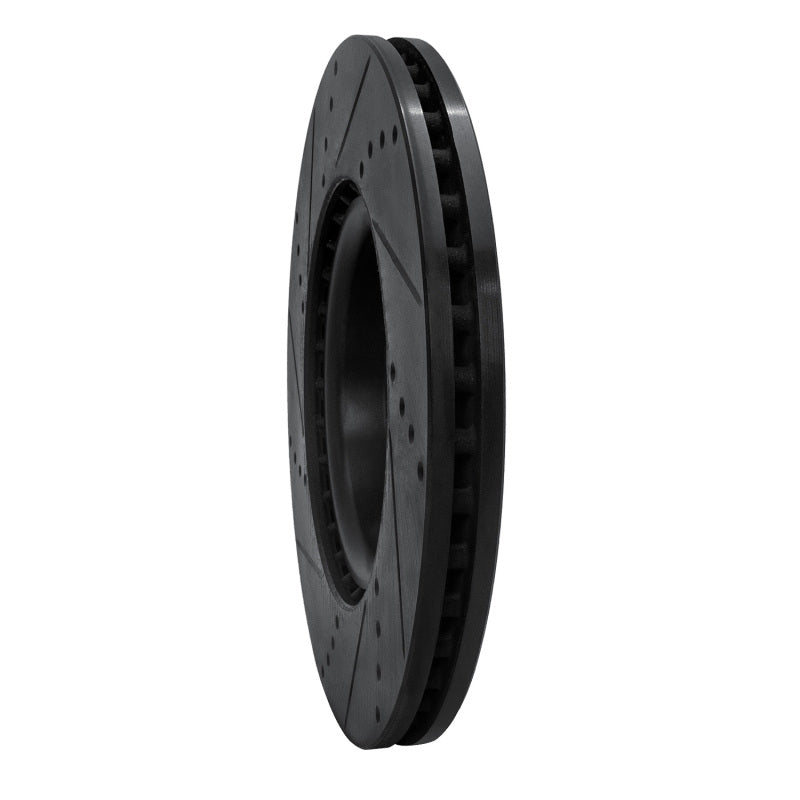 R1 Concepts R1 12-20 Audi A7 Quattro Front Right Drilled & Slotted Black Brake Rotor
