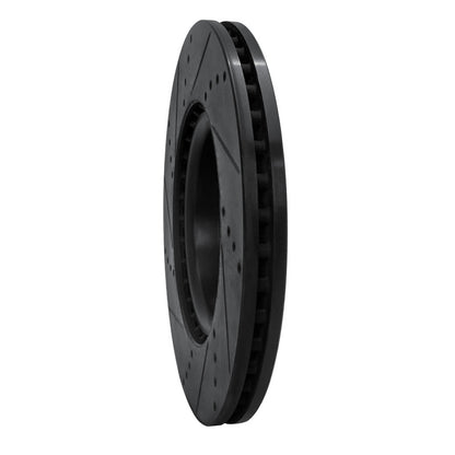 R1 Concepts R1 12-20 Audi A7 Quattro Front Right Drilled & Slotted Black Brake Rotor