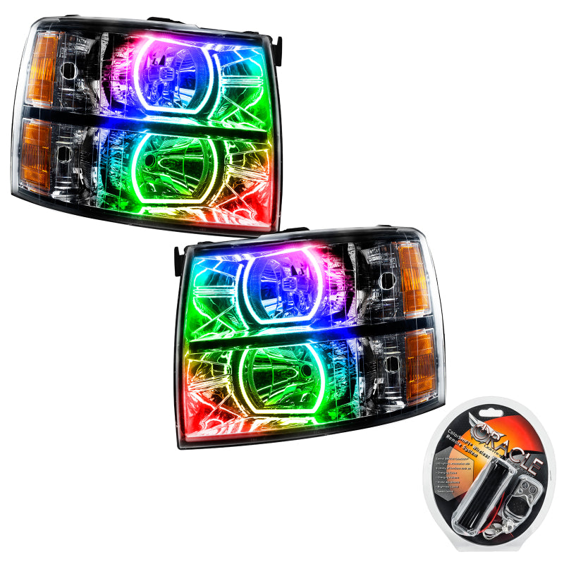 ORACLE Lighting Oracle 07-13 Chevrolet Silverado SMD HL - Black - Square Style - ColorSHIFT