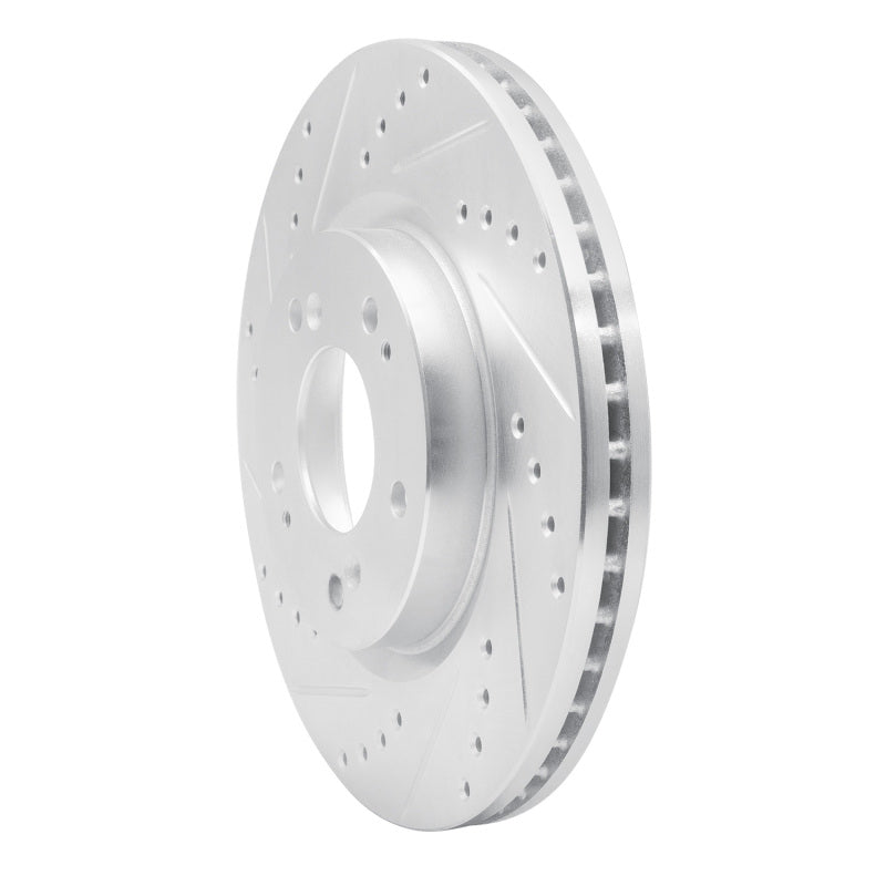 R1 Concepts R1 04-12 Mitsubishi Eclipse Front Left Drilled & Slotted Silver Brake Rotor