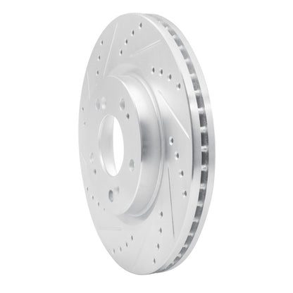 R1 Concepts R1 04-12 Mitsubishi Eclipse Front Left Drilled & Slotted Silver Brake Rotor