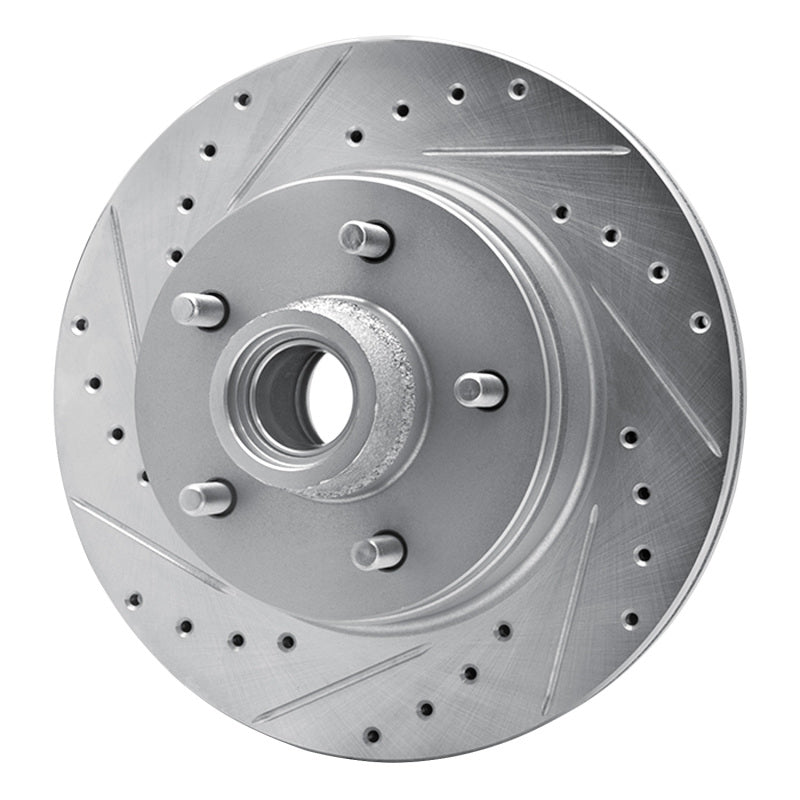 R1 Concepts R1 77-78 Buick Riviera Front Left Drilled & Slotted Silver Brake Rotor