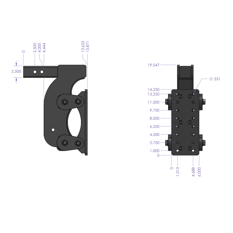 GEN-Y Hitch Gen-Y The Boss Torsion-Flex Pintle Plate 2.5in Shank 15in Drop 21K Hitch w/GH-0100 Stabilizer Kit