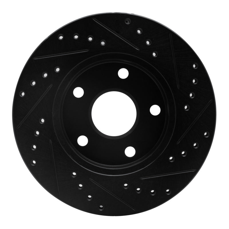 R1 Concepts R1 91-96 Toyota Previa Front Left Drilled & Slotted Black Brake Rotor