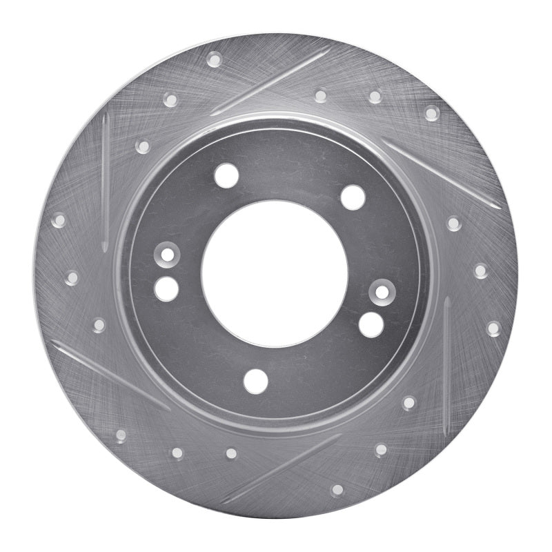 R1 Concepts R1 11-25 Hyundai Elantra Coupe Rear Left Drilled & Slotted Silver Brake Rotor
