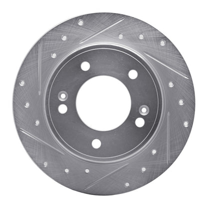 R1 Concepts R1 11-25 Hyundai Elantra Coupe Rear Left Drilled & Slotted Silver Brake Rotor