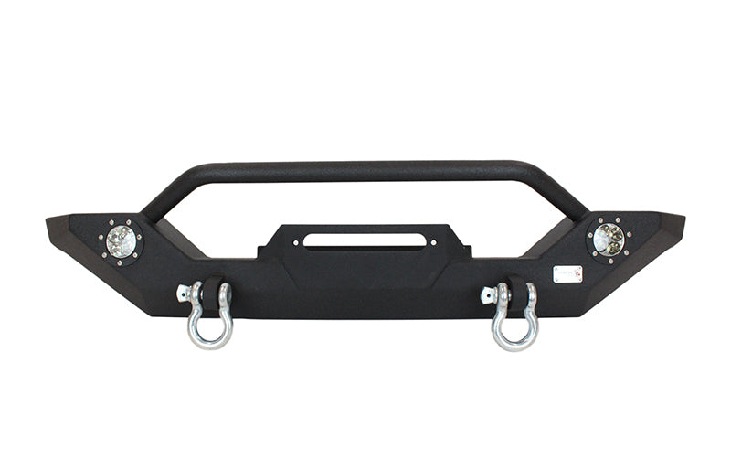 Fishbone Offroad 87-06 Jeep TJ/YJ Wrangler TJ/YJ Steel Front Bumper W/LEDs - Blk Textured Pawdercoat