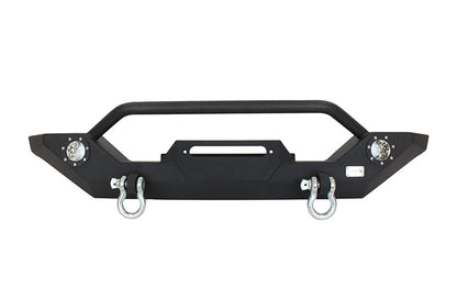 Fishbone Offroad 87-06 Jeep TJ/YJ Wrangler TJ/YJ Steel Front Bumper W/LEDs - Blk Textured Pawdercoat