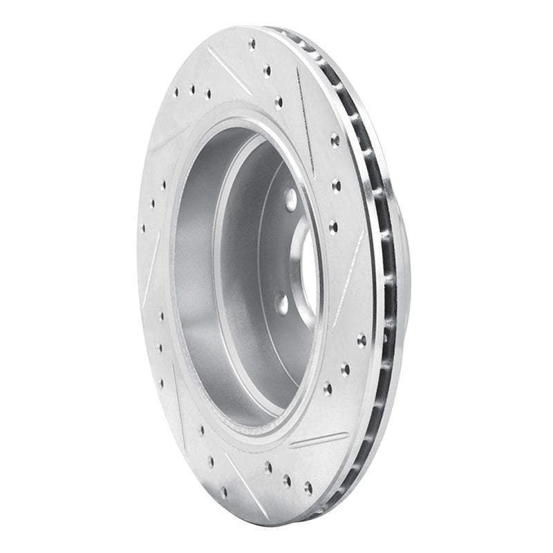 R1 Concepts R1 88-94 BMW 740I Rear Left Drilled & Slotted Silver Brake Rotor