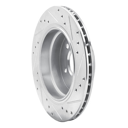 R1 Concepts R1 88-94 BMW 740I Rear Left Drilled & Slotted Silver Brake Rotor