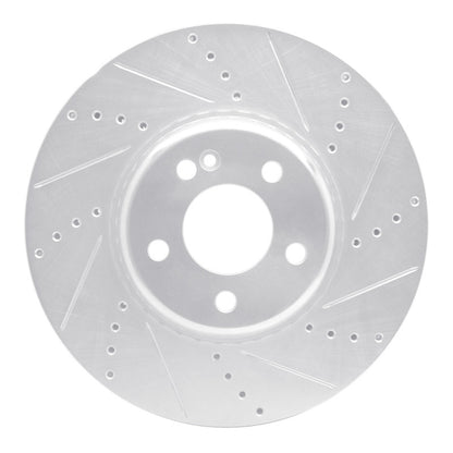R1 Concepts R1 15-23 Mercedes-Benz C300 Coupe & Convertible Front Right Drilled & Slotted Silver Brake Rotor