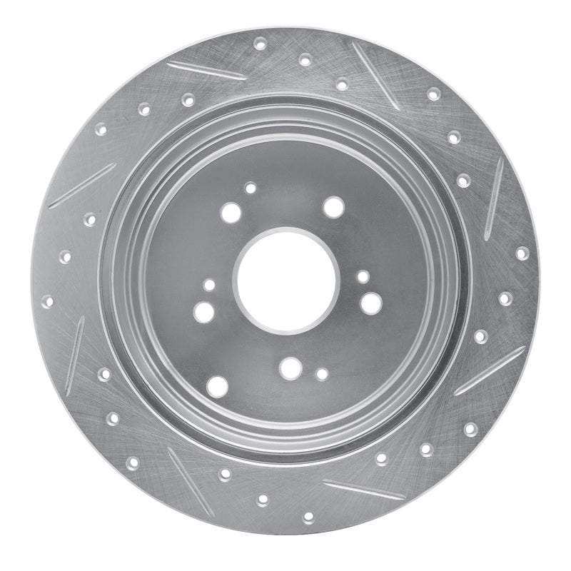 R1 Concepts R1 01-08 Acura MDX Rear Left Drilled & Slotted Silver Brake Rotor