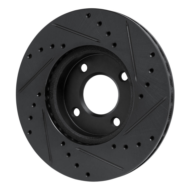 R1 Concepts R1 17-25 Nissan Kicks Front Left Drilled & Slotted Black Brake Rotor