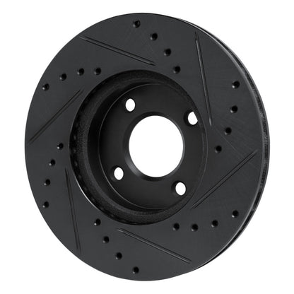 R1 Concepts R1 17-25 Nissan Kicks Front Left Drilled & Slotted Black Brake Rotor
