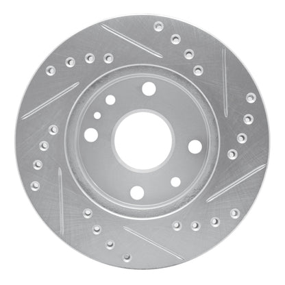 R1 Concepts R1 94-02 Ford ASPIRE Front Left Drilled & Slotted Silver Brake Rotor