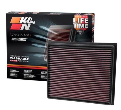 K&N Engineering K&N Replacement Panel Air Filter for Toyota 2014 Tundra 4.6L/5.7L/ 2014 Sequoia 5.7L V8