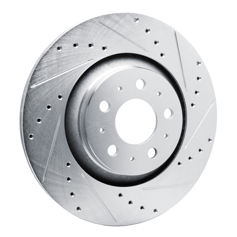 R1 Concepts R1 20-25 Tesla Model Y Rear Right Drilled & Slotted Silver Brake Rotor