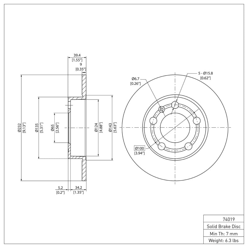 DFC 98-24 Audi A1 (Mexico) Rear GeoSPEC Coated Rotor