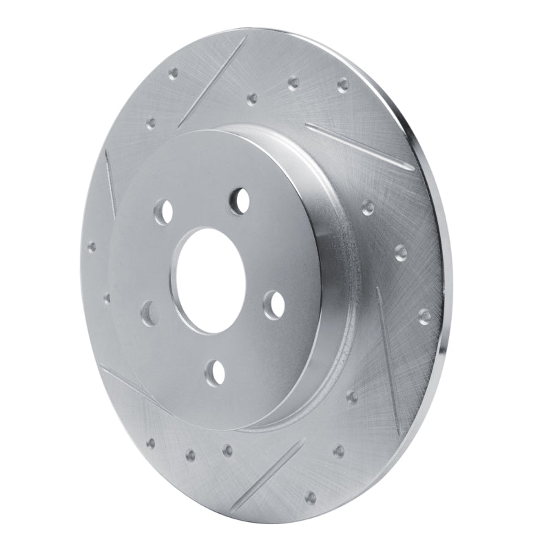 R1 Concepts R1 87-91 Chrysler TC Maserati Rear Left Drilled & Slotted Silver Brake Rotor