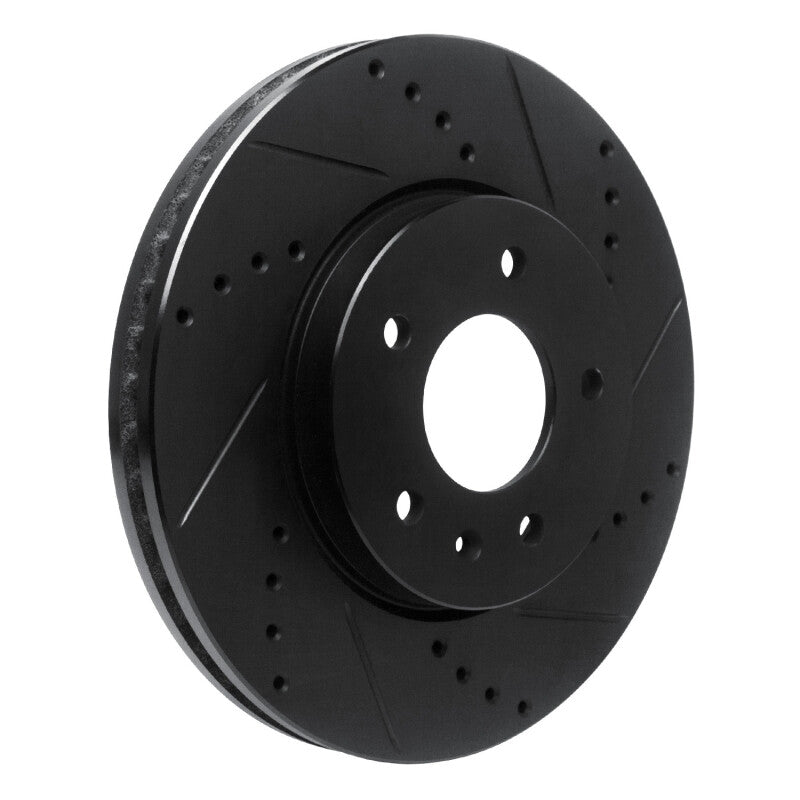 R1 Concepts R1 07-15 Chevrolet Equinox Front Right Drilled & Slotted Black Brake Rotor