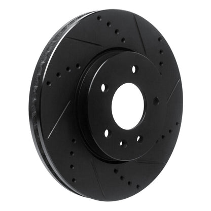 R1 Concepts R1 07-15 Chevrolet Equinox Front Right Drilled & Slotted Black Brake Rotor