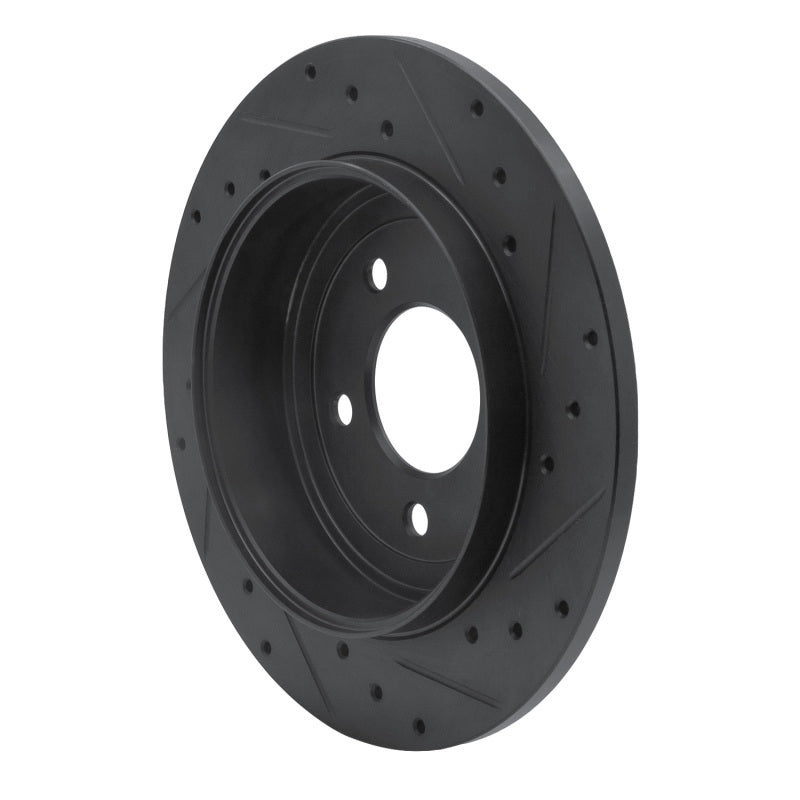 R1 Concepts R1 05-08 Ford Escape Rear Left Drilled & Slotted Black Brake Rotor