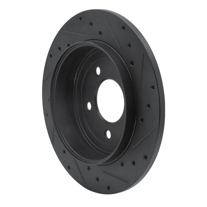 R1 Concepts R1 05-08 Ford Escape Rear Left Drilled & Slotted Black Brake Rotor