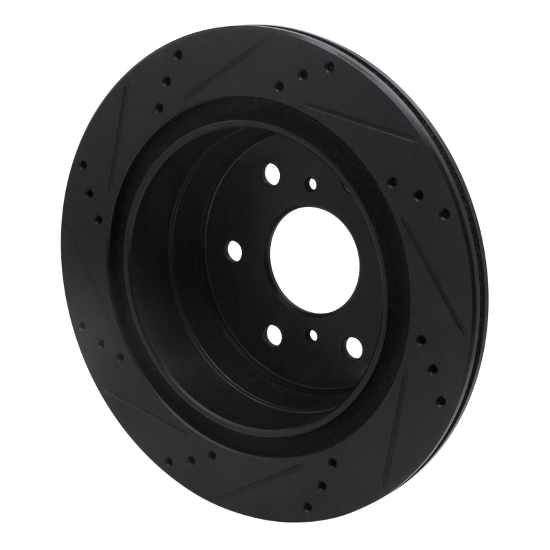 R1 Concepts R1 97-02 Ford F-250 2WD (Excl Super Duty) Front Right Drilled & Slotted Black Brake Rotor