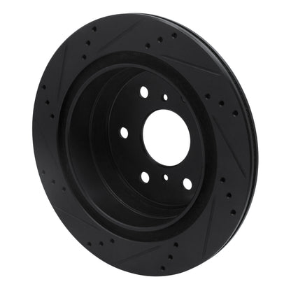 R1 Concepts R1 97-02 Ford F-250 2WD (Excl Super Duty) Front Right Drilled & Slotted Black Brake Rotor