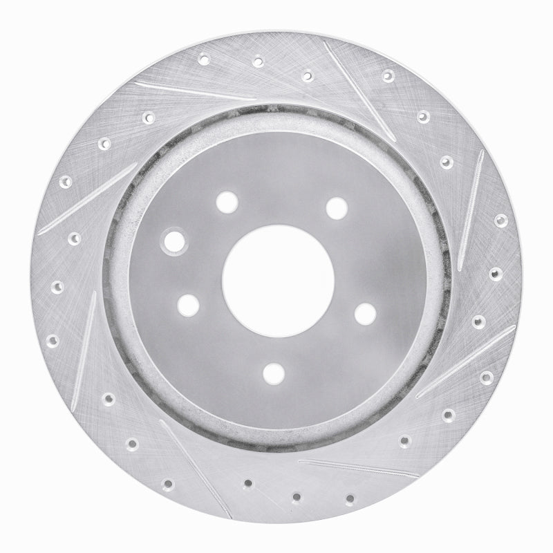 R1 Concepts R1 07-15 Infiniti G37 Rear Right Drilled & Slotted Silver Brake Rotor