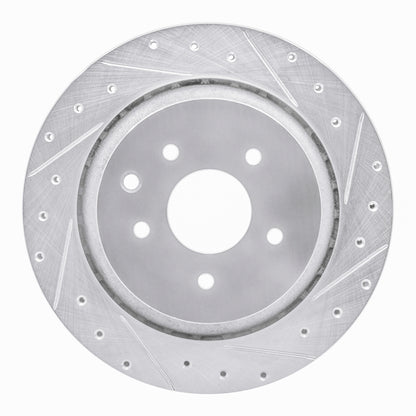 R1 Concepts R1 07-15 Infiniti G37 Rear Right Drilled & Slotted Silver Brake Rotor