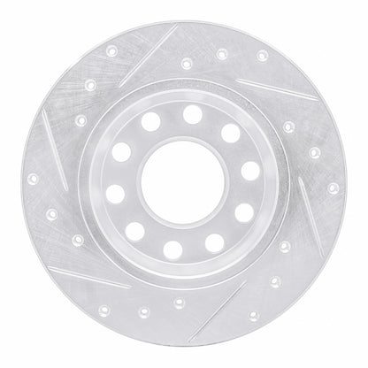 R1 Concepts R1 00-08 Audi A4 (USA/Canada) Rear Right Drilled & Slotted Silver Brake Rotor