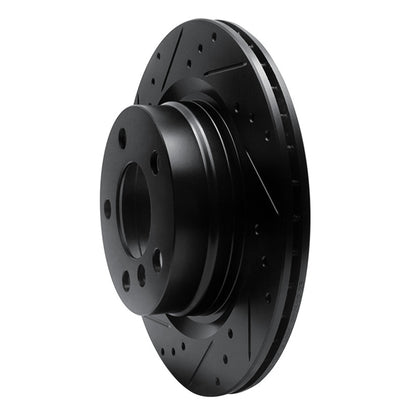 R1 Concepts R1 06-21 BMW 228I xDrive Rear Left Drilled & Slotted Black Brake Rotor
